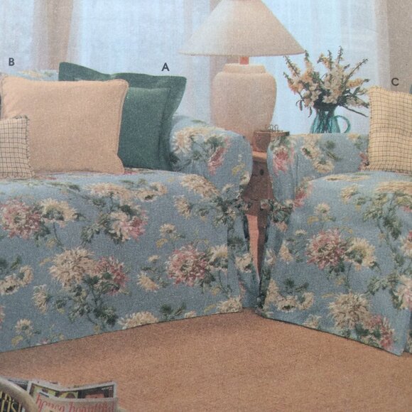 Sofa Slipcovers and Pillows Sewing Pattern Simplicity 9529 Classic Home UNCUT - Picture 4 of 9